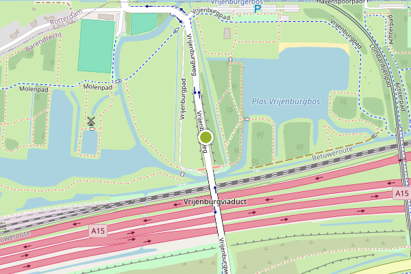 Ambulance-melding op Vrijenburgweg, Barendrecht op 23 juli, kaart-overzicht