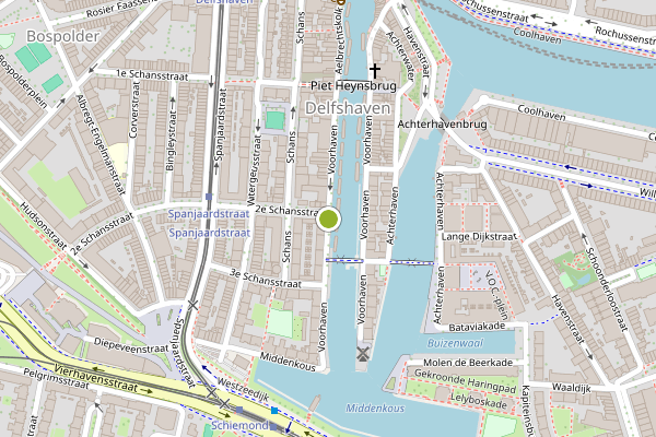 Ambulance-melding op Voorhaven, Rotterdam op 23 juli, kaart-overzicht