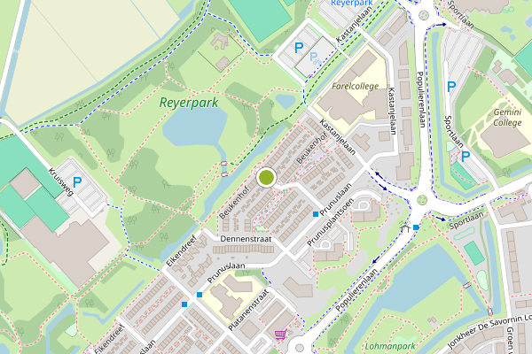Ambulance-melding op Beukenhof, Ridderkerk op 23 juli, kaart-overzicht