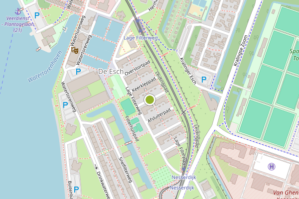 Ambulance-melding op Watermeterpad, Rotterdam op 23 juli, kaart-overzicht