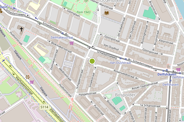 Ambulance-melding op Willem van Zuylenstraat, Rotterdam op 24 juli, kaart-overzicht