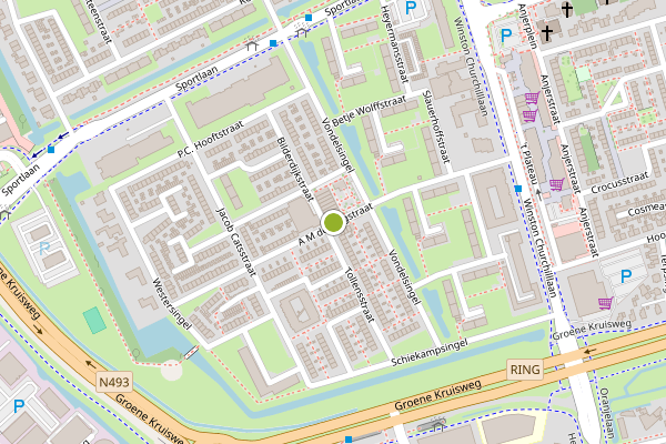 Ambulance-melding op A.M. de Jongstraat, Spijkenisse op 24 juli, kaart-overzicht
