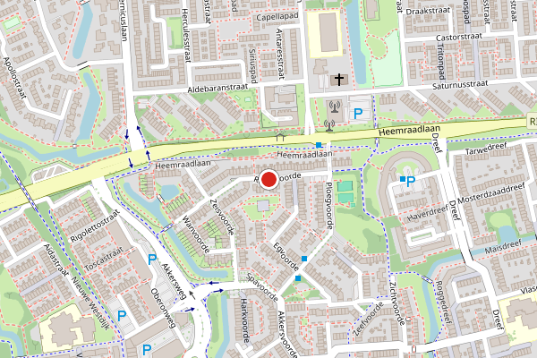 Brandweer-melding op Ristervoorde, Spijkenisse op 24 juli, kaart-overzicht