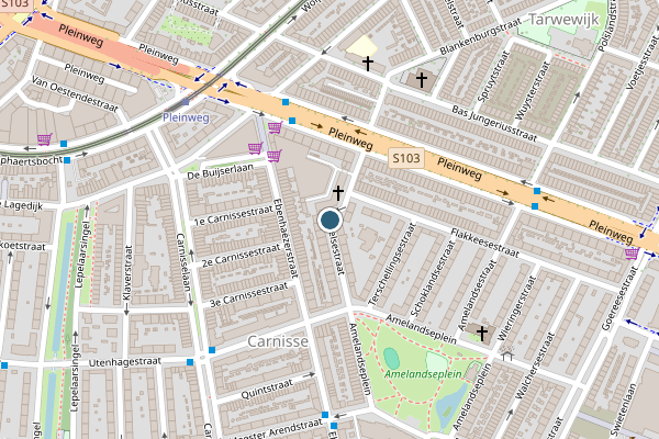 Politie-melding op Texelsestraat, Rotterdam op 13 mei, kaart-overzicht