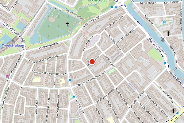 Brandweer-melding op Mariastraat, Schiedam op 13 mei, kaart-overzicht