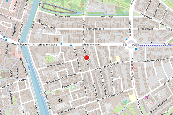 Brandweer-melding op Callenburgstraat, Vlaardingen op 13 mei, kaart-overzicht