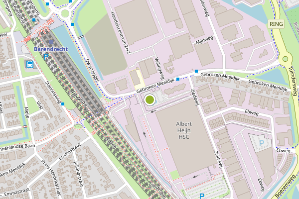 Ambulance-melding op Spoorwegemplacement, Barendrecht op 13 mei, kaart-overzicht