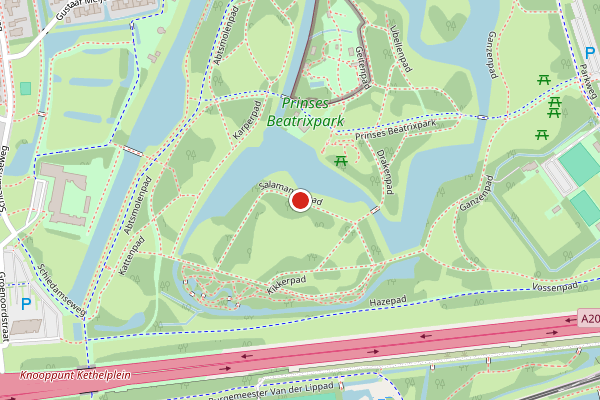 Brandweer-melding op Salamanderpad, Schiedam op 25 juli, kaart-overzicht