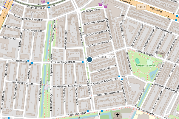 Politie-melding op Utenhagestraat, Rotterdam op 25 juli, kaart-overzicht