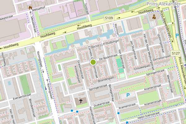 Ambulance-melding op Cornelis Outshoornstraat, Rotterdam op 25 juli, kaart-overzicht