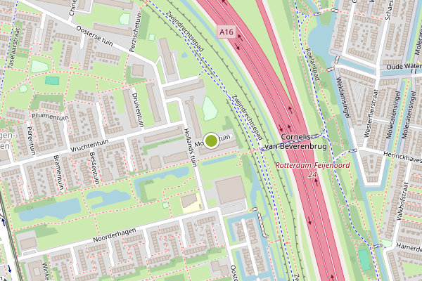 Ambulance-melding op Moerbeituin, Rotterdam op 25 juli, kaart-overzicht