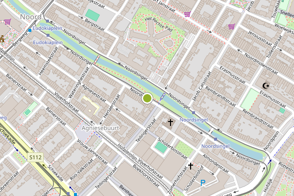 Ambulance-melding op Noordsingel, Rotterdam op 25 juli, kaart-overzicht