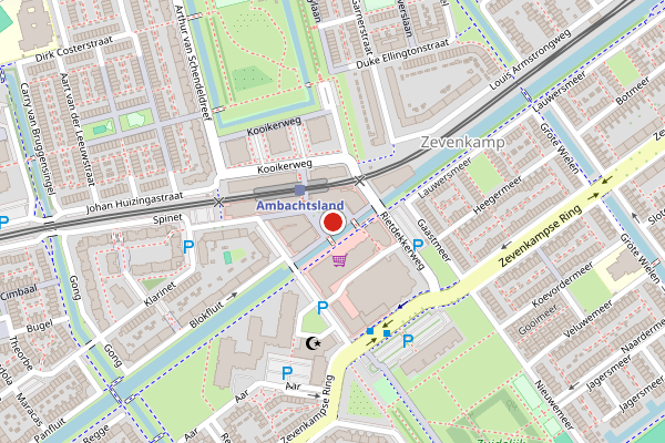 Brandweer-melding op Ambachtsplein, Rotterdam op 26 juli, kaart-overzicht
