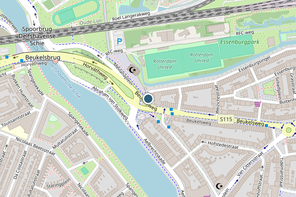 Politie-melding op Beukelsweg, Rotterdam op 17 mei, kaart-overzicht