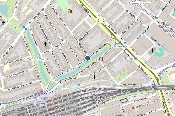 Politie-melding op Provenierssingel, Rotterdam op 26 juli, kaart-overzicht