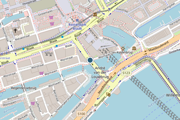 Politie-melding op André van der Louwbrug, Rotterdam op 26 juli, kaart-overzicht