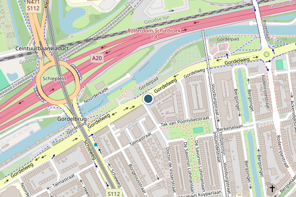 Politie-melding op Gordelweg, Rotterdam op 26 juli, kaart-overzicht