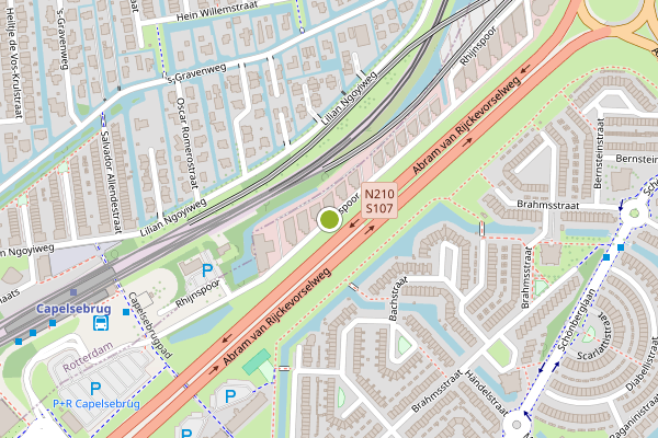 Ambulance-melding op Rhijnspoor, Capelle aan den IJssel op 16 mei, kaart-overzicht