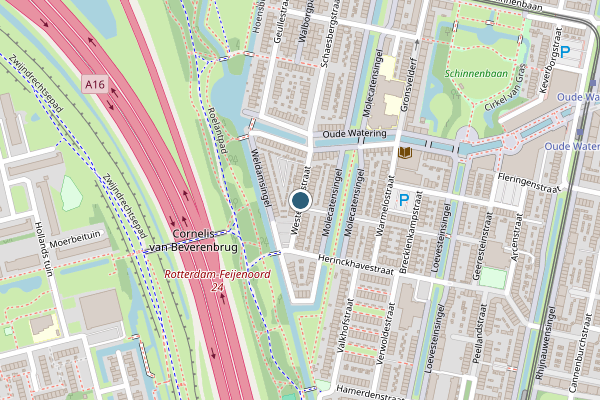 Politie-melding op Westerflierstraat, Rotterdam op 26 juli, kaart-overzicht