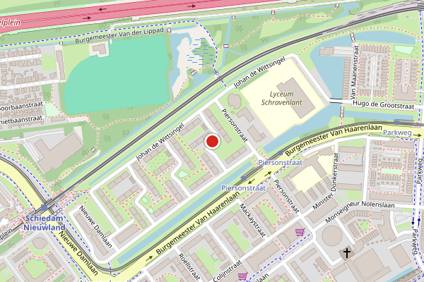 Brandweer-melding op Heinsiusstraat, Schiedam op 26 juli, kaart-overzicht
