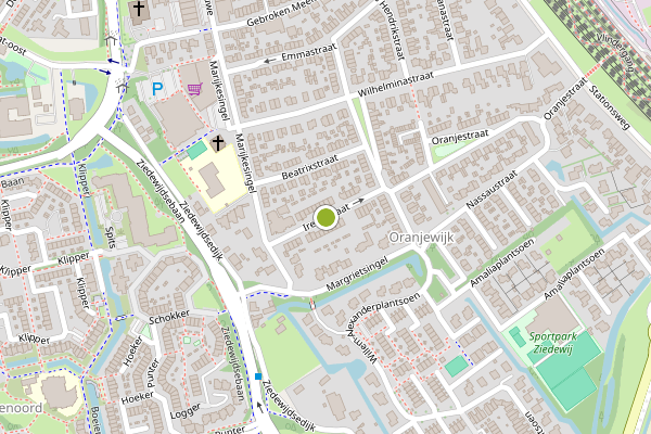 Ambulance-melding op Irenestraat, Barendrecht op 17 mei, kaart-overzicht