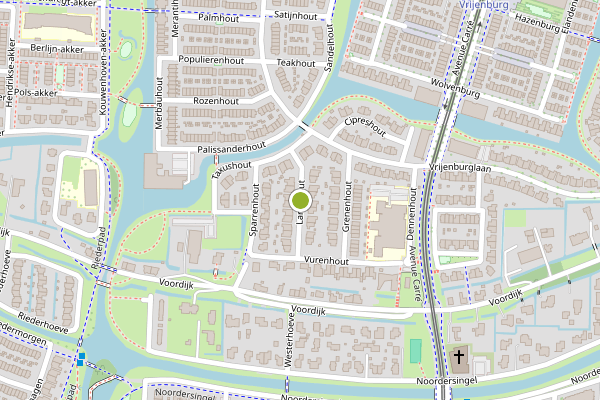 Ambulance-melding op Larikshout, Barendrecht op 15 mei, kaart-overzicht