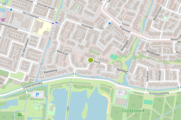 Ambulance-melding op Rietvink, Ridderkerk op 17 mei, kaart-overzicht