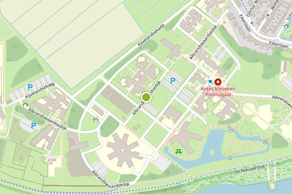 Ambulance-melding op Albrandswaardsedijk, Poortugaal op 15 mei, kaart-overzicht