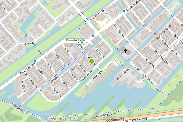 Ambulance-melding op Ermione, Krimpen aan den IJssel op 17 mei, kaart-overzicht