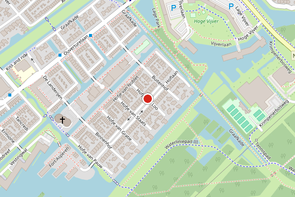 Brandweer-melding op Hofje van Loo, Krimpen aan den IJssel op 16 mei, kaart-overzicht
