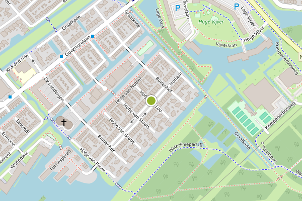 Ambulance-melding op Hofje van Loo, Krimpen aan den IJssel op 16 mei, kaart-overzicht