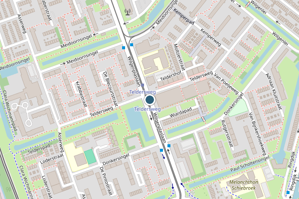 Politie-melding op Wilgenplaslaan, Rotterdam op 25 april, kaart-overzicht