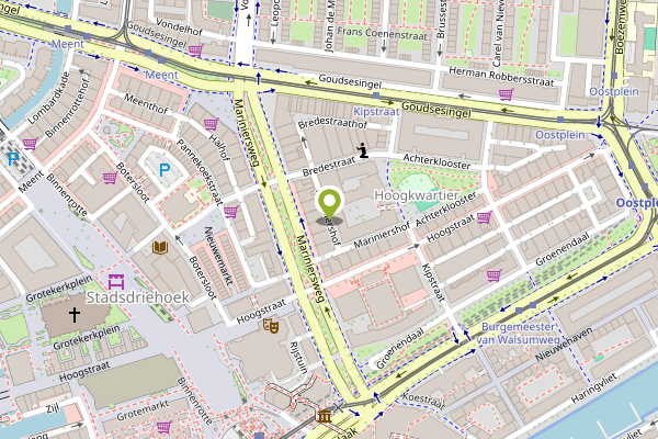 Ambulance-melding op Mariniershof, Rotterdam op 25 april, kaart-overzicht
