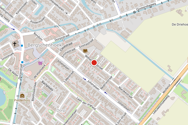 Brandweer-melding op Wilhelminastraat, Bergschenhoek op 27 juli, kaart-overzicht
