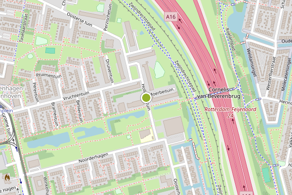 Ambulance-melding op Hollands tuin, Rotterdam op 27 juli, kaart-overzicht