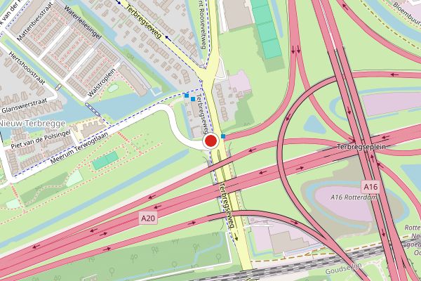 Brandweer-melding op Terbregseweg, Rotterdam op 28 juli, kaart-overzicht