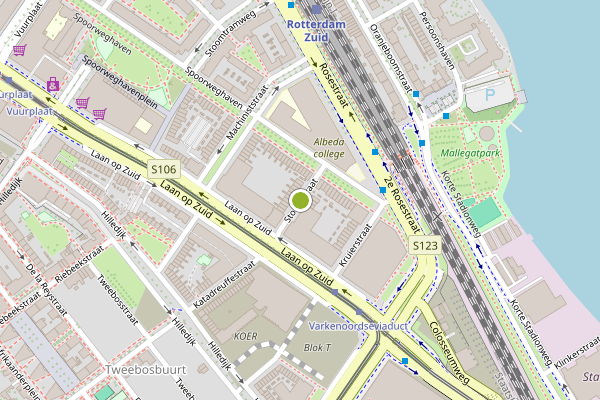 Ambulance-melding op Stokerstraat, Rotterdam op 28 juli, kaart-overzicht