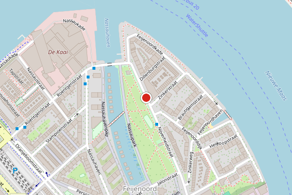 Brandweer-melding op Nijverheidstraat, Rotterdam op 28 juli, kaart-overzicht