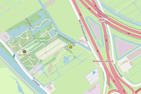Ambulance-melding op Tempeldijk, Rotterdam op 28 juli, kaart-overzicht