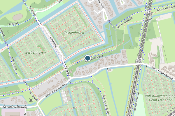 Politie-melding op Rijs-en-daalpad, Rotterdam op 28 juli, kaart-overzicht