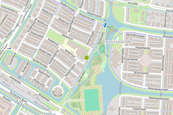 Ambulance-melding op Riederhagen, Barendrecht op 28 juli, kaart-overzicht