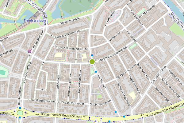 Ambulance-melding op Aleidastraat, Schiedam op 28 juli, kaart-overzicht