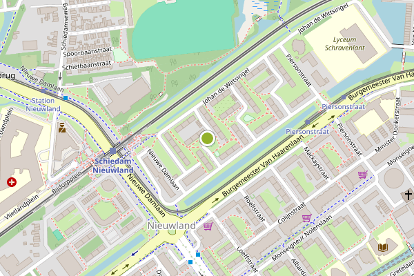 Ambulance-melding op Van Hallstraat, Schiedam op 28 juli, kaart-overzicht