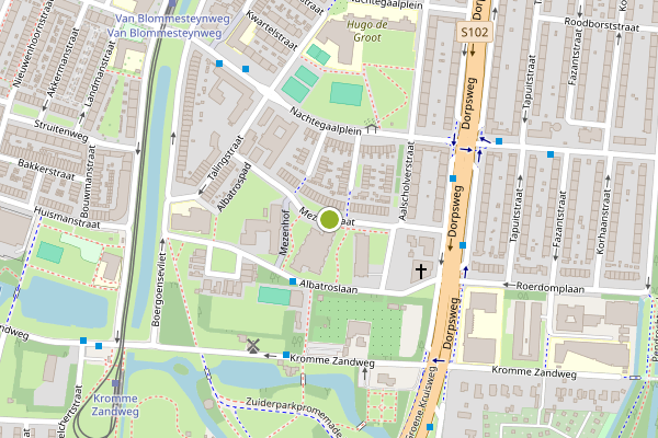 Ambulance-melding op Mezenstraat, Rotterdam op 28 juli, kaart-overzicht
