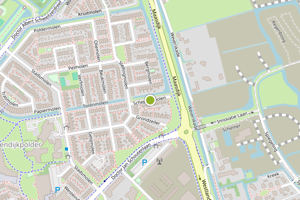 Ambulance-melding op Schepradmolen, Maassluis op 28 juli, kaart-overzicht