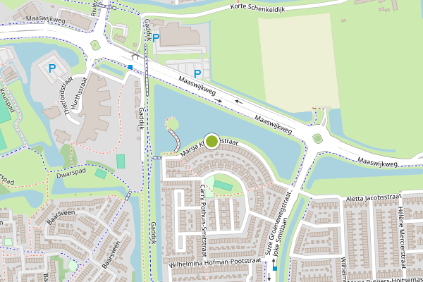 Ambulance-melding op Marga Klompestraat, Spijkenisse op 28 juli, kaart-overzicht