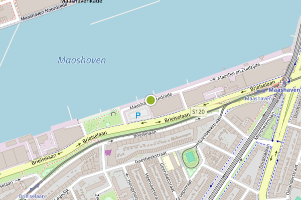 Ambulance-melding op Maashaven Z.z., Rotterdam op 17 mei, kaart-overzicht