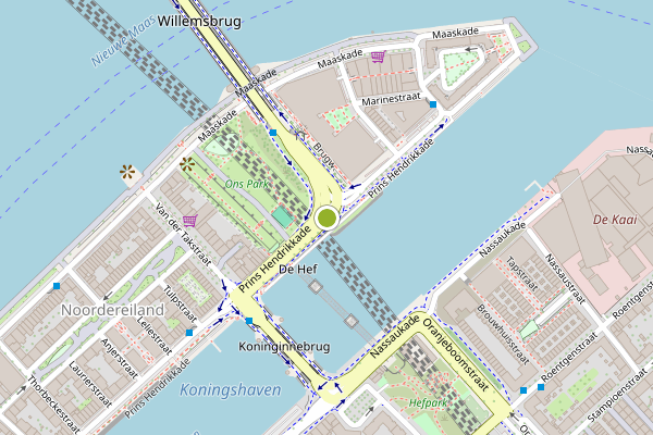 Ambulance-melding op Prins Hendrikkade, Rotterdam op 17 mei, kaart-overzicht