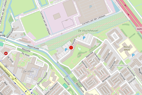 Brandweer-melding op Sparrendal, Maassluis op 29 juli, kaart-overzicht
