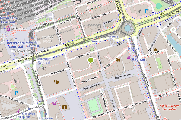 Ambulance-melding op Lijnbaanhof, Rotterdam op 29 juli, kaart-overzicht